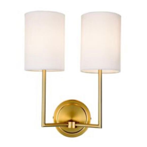 JVI Designs Other - JVI Designs Elliot 2 Light Satin Brass Wall Sconce